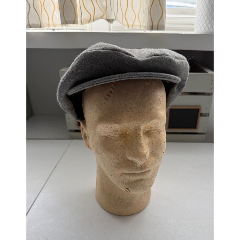Beacon Hill Mens Gray Wool Blend Flat Cap Newsboy Ivy Hat XL Made in Korea